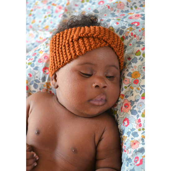 Kit de Tricô para Tiara Vintage: para bebê, menina e mamãe, em lã macia Kit de Tricô para Tiara Vintage: para bebê, menina e mamãe, em lã macia