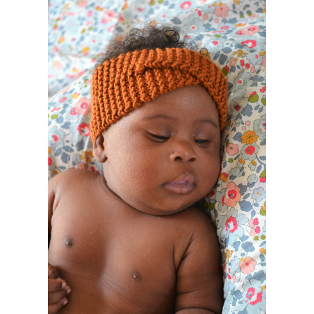 Kit de Tricô para Tiara Vintage: para bebê, menina e mamãe, em lã macia