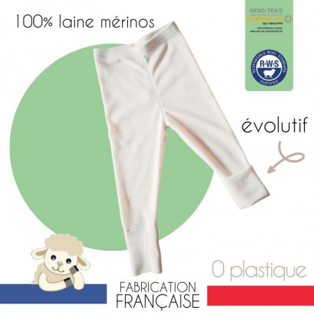 Leggings ajustáveis 100% lã merino - Fabricado na França