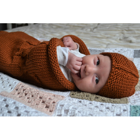 Gorro ajustável 0-6 meses: perfeito para bebês, lã merino macia