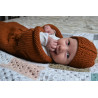 Gorro ajustável 0-6 meses: perfeito para bebês, lã merino macia