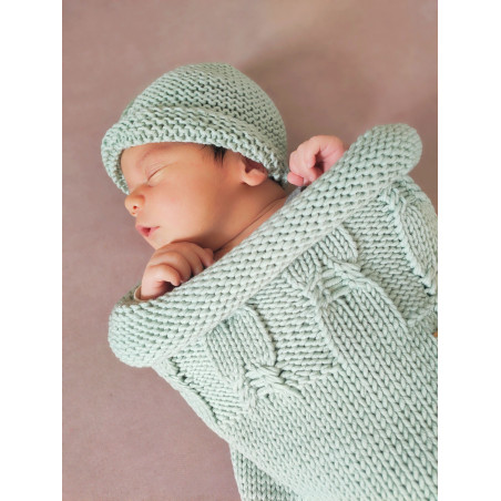 Gorro ajustável 0-6 meses: perfeito para bebês, lã merino macia