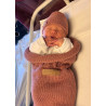Gorro ajustável 0-6 meses: perfeito para bebês, lã merino macia