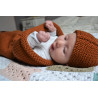 Gorro ajustável 0-6 meses: perfeito para bebês, lã merino macia