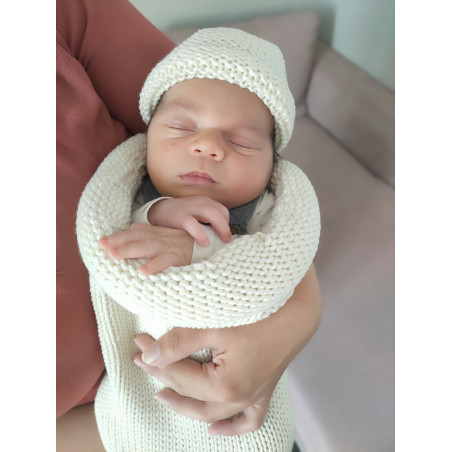 Gorro ajustável 0-6 meses: perfeito para bebês, lã merino macia