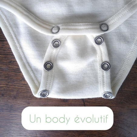 Body 100% lã merino Grow-With-Me - Fabricado na França