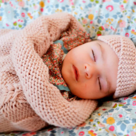 Kit de Tricô para Tiara Vintage: para bebê, menina e mamãe, em lã macia