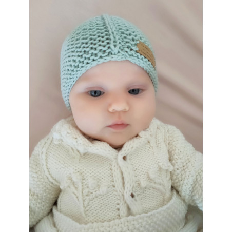 Gorro ajustável 0-6 meses: perfeito para bebês, lã merino macia