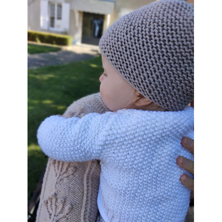 Gorro ajustável 0-6 meses: perfeito para bebês, lã merino macia