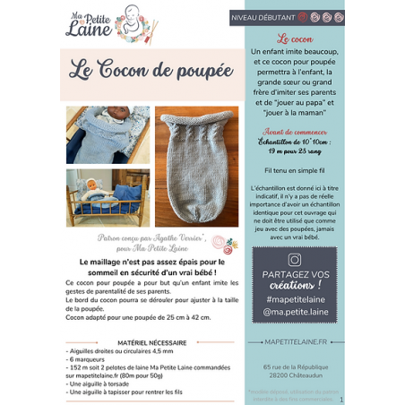 Kit de tricô "The Mini Doll Cocoon"