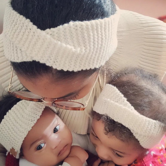 Padrão de faixa de cabeça para mãe, bebê e criança