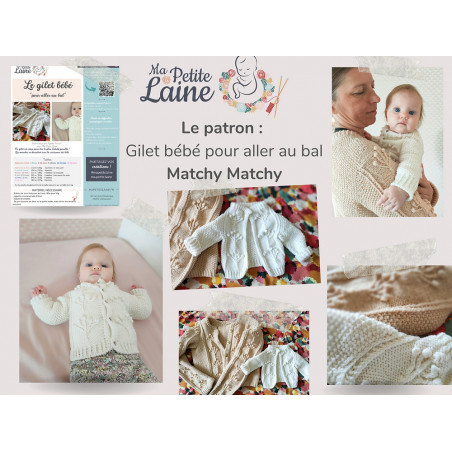 Kit de tricô com padrão de colete para bebê